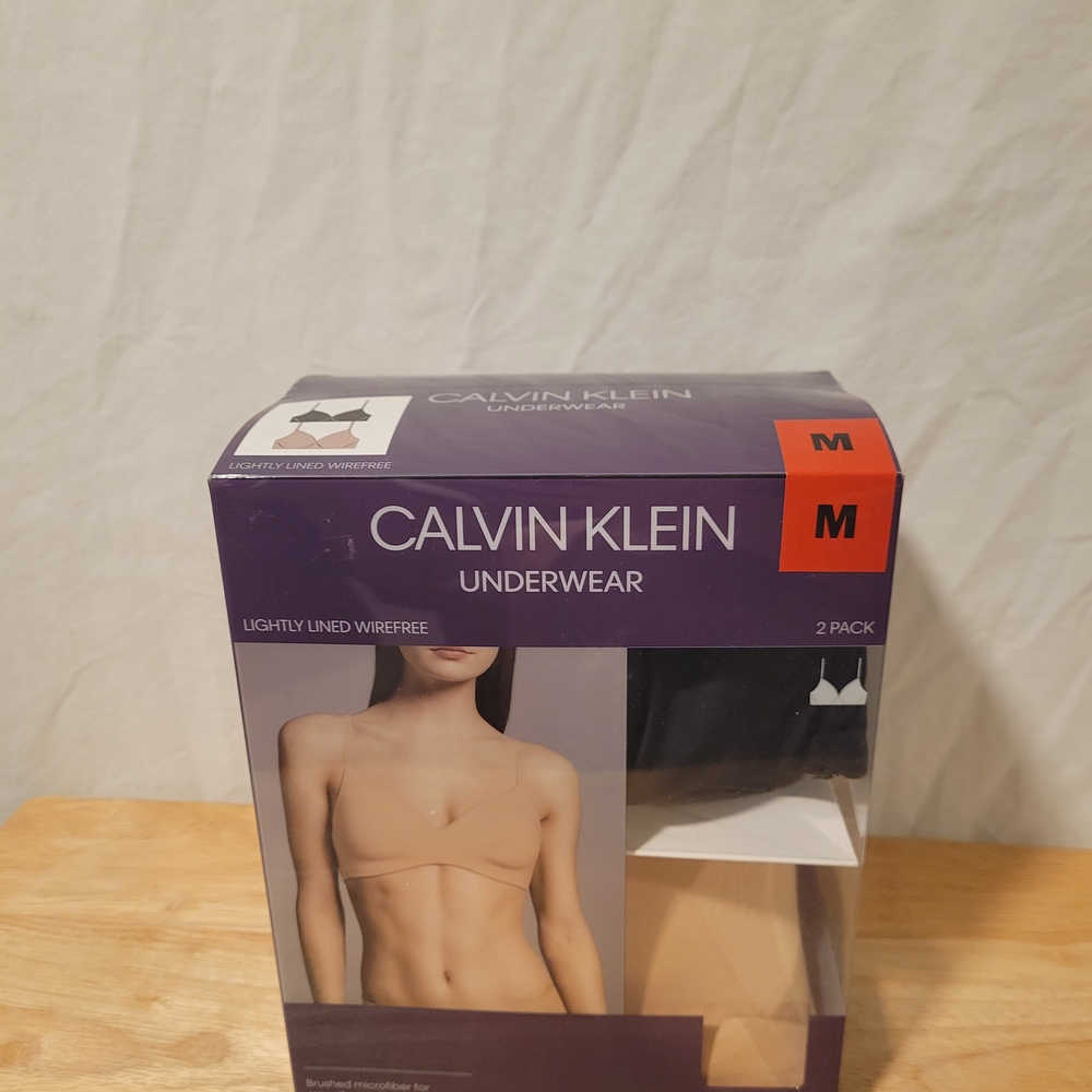 Calvin Klein Underwear Wirefree Bras - Black and Tan
